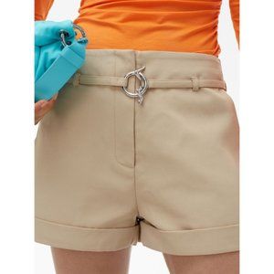 NEW GANNI belted turn-up hem shorts SIZE 42